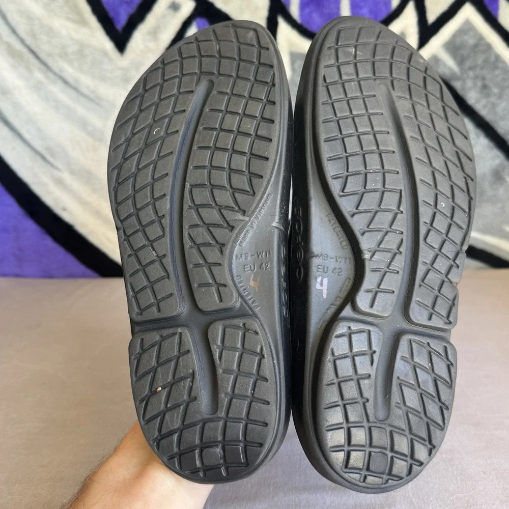 Size‎ W11/M9 - Oofos OOahh Luxe Men's Slide Sandals Metallic Recovery Shoes (4)